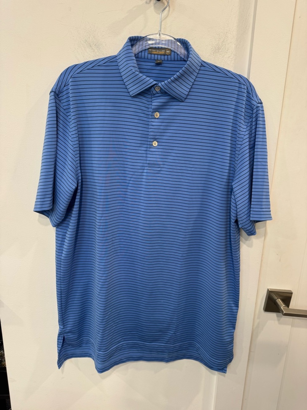 Peter Millar Blue Striped Performance Polo